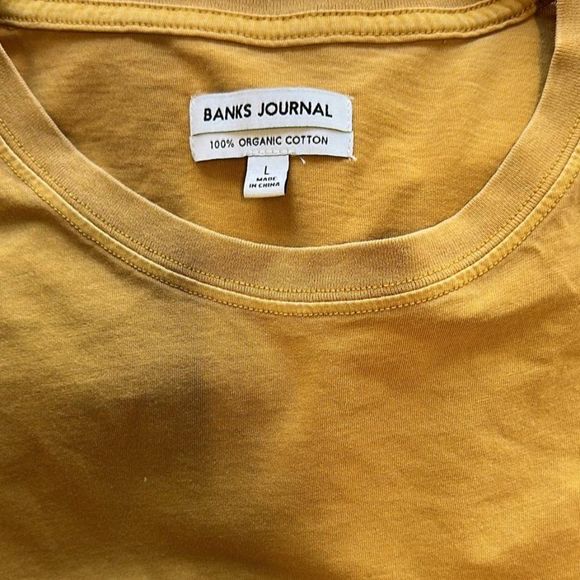 Banks Journal Graphic Logo Yellow T-Shirt Size L - Picture 6 of 7
